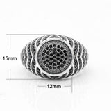 Best Selling Black Cubic Zircon Signet Vintage Silver Ring - Rings Universe