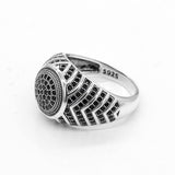 Best Selling Black Cubic Zircon Signet Vintage Silver Ring - Rings Universe