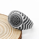 Best Selling Black Cubic Zircon Signet Vintage Silver Ring - Rings Universe