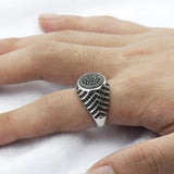 Best Selling Black Cubic Zircon Signet Vintage Silver Ring - Rings Universe