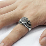 Best Selling Black Cubic Zircon Signet Vintage Silver Ring - Rings Universe