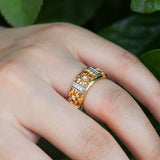 Luxury Golden Color Trendy Hollow Out Ring - Rings Universe