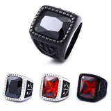 Vintage Red Zircon Crystal  Finger Rings For Men - ringsuniverse