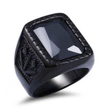 Vintage Red Zircon Crystal  Finger Rings For Men - ringsuniverse