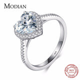 Heart Shape Silver Jewelry AAAAA Level CZ Ring - Rings Universe