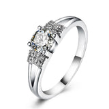Charming Silver Lab Diamond Engagement Wedding Ring - Rings Universe