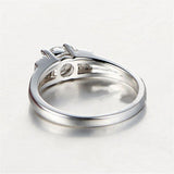 Charming Silver Lab Diamond Engagement Wedding Ring - Rings Universe