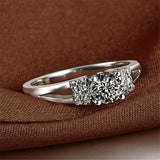 Charming Silver Lab Diamond Engagement Wedding Ring - Rings Universe