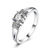 Charming Silver Lab Diamond Engagement Wedding Ring - Rings Universe