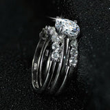 Adorable 2021 New Arrival Silver 3 pieces Ring Set - ringsuniverse