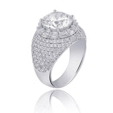 Hip Hop Big Round Micro Paved Cubic Zircon Ring - ringsuniverse