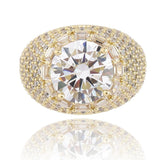 Hip Hop Big Round Micro Paved Cubic Zircon Ring - ringsuniverse