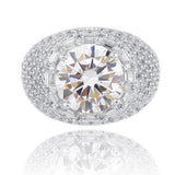 Hip Hop Big Round Micro Paved Cubic Zircon Ring - ringsuniverse
