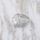 Hip Hop Big Round Micro Paved Cubic Zircon Ring - ringsuniverse