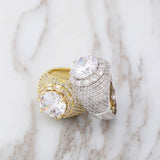 Hip Hop Big Round Micro Paved Cubic Zircon Ring - ringsuniverse