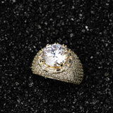 Hip Hop Big Round Micro Paved Cubic Zircon Ring - ringsuniverse