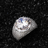 Hip Hop Big Round Micro Paved Cubic Zircon Ring - ringsuniverse