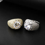 Hip Hop Big Round Micro Paved Cubic Zircon Ring - ringsuniverse