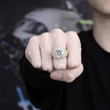 Hip Hop Big Round Micro Paved Cubic Zircon Ring - ringsuniverse