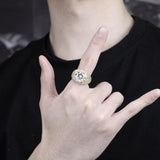 Hip Hop Big Round Micro Paved Cubic Zircon Ring - ringsuniverse
