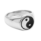 Retro High Polish Tai Chi Engraved Yin Yang Spinner Ring - ringsuniverse