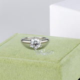 Classic 2ct Round Cut Sona Diamond Wedding Ring - Rings Universe