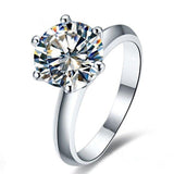 Classic 2ct Round Cut Sona Diamond Wedding Ring - Rings Universe