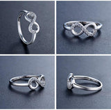 Fashion Mobius Design Silver Clear AAA+ CZ Diamonds Ring - Rings Universe