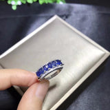 Beautiful 925 Sterling Silver Natural Sapphire Wedding Ring - ringsuniverse