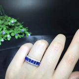 Beautiful 925 Sterling Silver Natural Sapphire Wedding Ring - ringsuniverse