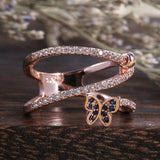 Fashion Butterfly Shaped  Rose Gold Twist Knuckle Ring - ringsuniverse