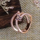 Fashion Butterfly Shaped  Rose Gold Twist Knuckle Ring - ringsuniverse