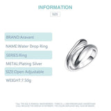 Silver Double Round Bead Waterdrop Ring - Rings Universe