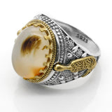 Hot Jewelry Silver Ocean Onyx Stone Ring