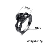 Heavy Skull Metal Gun Black Punk Ring - ringsuniverse