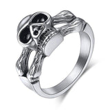 Heavy Skull Metal Gun Black Punk Ring - ringsuniverse