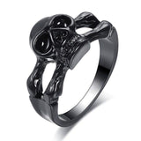 Heavy Skull Metal Gun Black Punk Ring