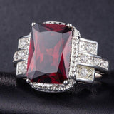 Classic Silver Topaz Ruby Amethyst Emerald Zircon Rings - ringsuniverse
