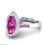Fashion Silver Oval shape Amethyst Zircon Gemstone Ring - ringsuniverse