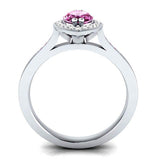 Fashion Silver Oval shape Amethyst Zircon Gemstone Ring - ringsuniverse