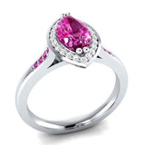 Fashion Silver Oval shape Amethyst Zircon Gemstone Ring - ringsuniverse