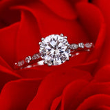 Classy 2 Carat Round Cut Luxury Lab Diamond Wedding Ring - Rings Universe
