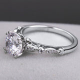 Classy 2 Carat Round Cut Luxury Lab Diamond Wedding Ring - Rings Universe