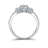 Silver 3 Stone AAAAA Simulated Diamond Eternity Ring - Rings Universe