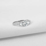 Silver 3 Stone AAAAA Simulated Diamond Eternity Ring - Rings Universe