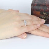 Silver 3 Stone AAAAA Simulated Diamond Eternity Ring - Rings Universe