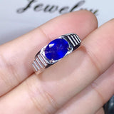 Stunning Solid Silver 2 Carat Natural Sapphire Men's Ring - ringsuniverse