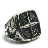 316L Stainless Steel Punk Gothic Cool Compass Ring - Rings Universe