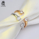Designer 925 Silver Gold Color AAA Zircon Diamond Ring - ringsuniverse