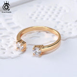 Designer 925 Silver Gold Color AAA Zircon Diamond Ring - ringsuniverse